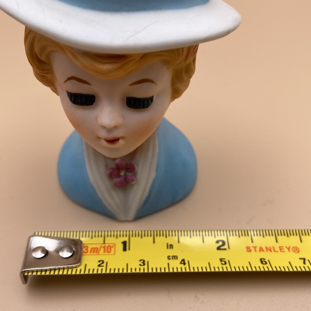 Vintage Giftcraft Lady in Blue Head Vase - Mini Made in Taiwan - Picture 10 of 10
